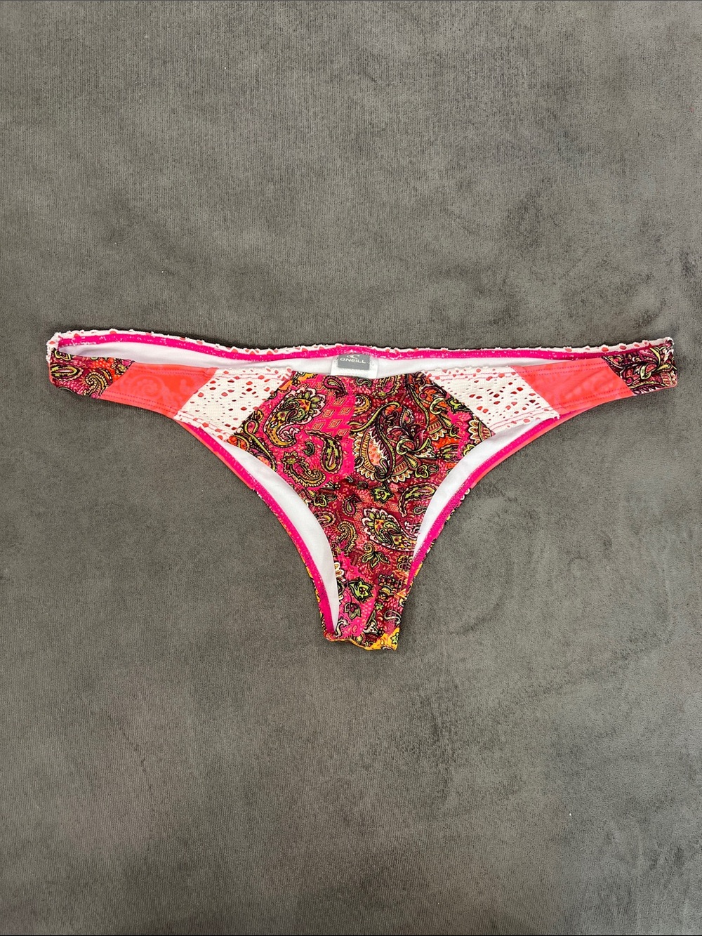 O'Neill Pink Paisley & Coral Bikini Bottoms LARGE